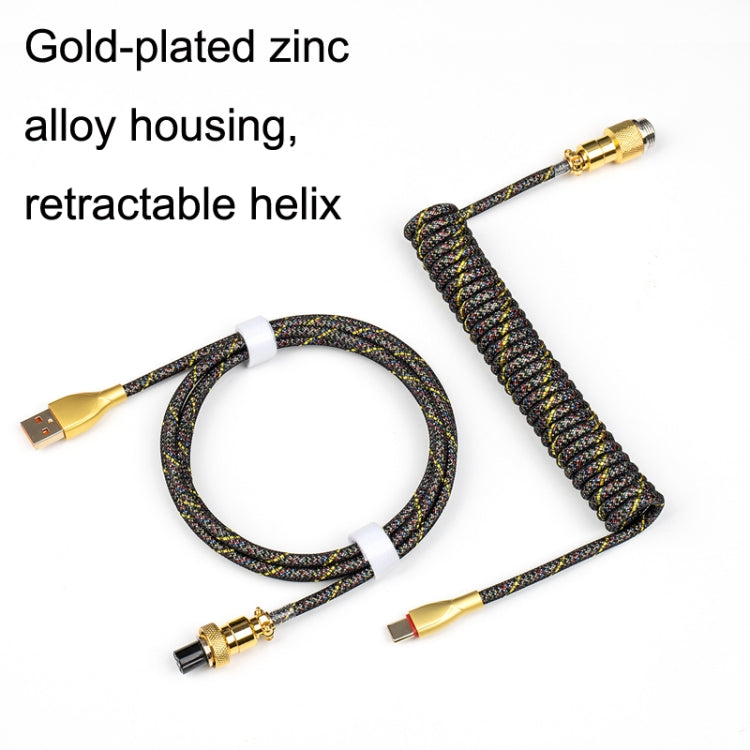Tastiera meccanica Cavo a molla Spina per antenna placcata in oro, Yellow, Black