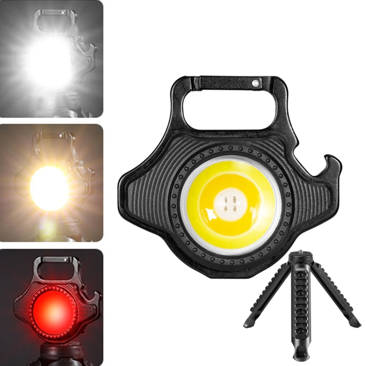 E-SMARTER W5133 Mini portachiavi a luce forte torcia portatile, specifica:, Black, Black+Tripod