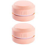 2PCS Desktop Mini Aspirapolvere Coriandoli di gomma Pulitore per tastiera, Pink, Blue