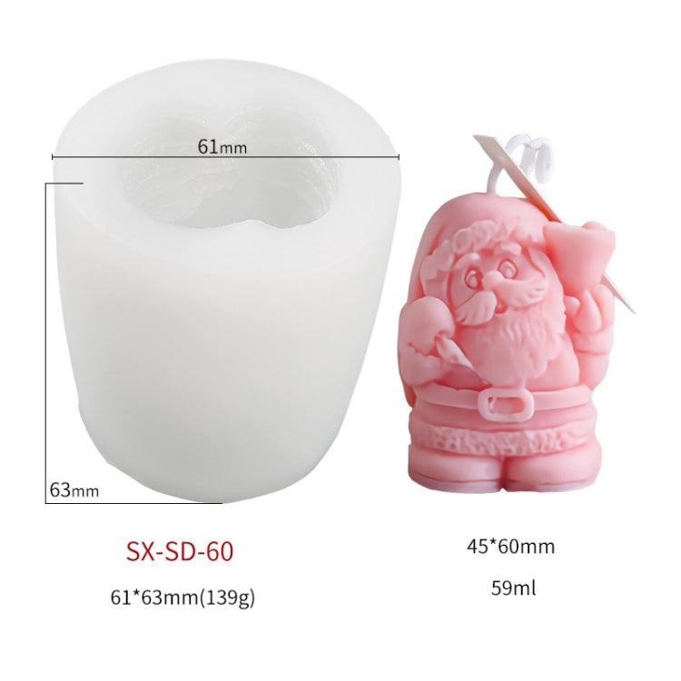 Stampo in silicone per gesso aromaterapico per candele natalizie fai-da-te, forma:, Santa, Simple Christmas Tree, Triangular Christmas Tree, Christmas Gift, Single Stereo, Snow House 3, Single Christmas Cylinder, Origami Christmas Tree                 ...