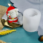 Stampo in silicone per gesso aromaterapico per candele natalizie fai-da-te, forma:, Santa, Simple Christmas Tree, Triangular Christmas Tree, Christmas Gift, Single Stereo, Snow House 3, Single Christmas Cylinder, Origami Christmas Tree                 ...
