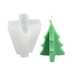 Stampo in silicone per gesso aromaterapico per candele natalizie fai-da-te, forma:, Santa, Simple Christmas Tree, Triangular Christmas Tree, Christmas Gift, Single Stereo, Snow House 3, Single Christmas Cylinder, Origami Christmas Tree                 ...