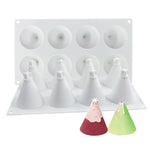 Stampo in silicone per gesso aromaterapico per candele natalizie fai-da-te, forma:, Santa, Simple Christmas Tree, Triangular Christmas Tree, Christmas Gift, Single Stereo, Snow House 3, Single Christmas Cylinder, Origami Christmas Tree                 ...