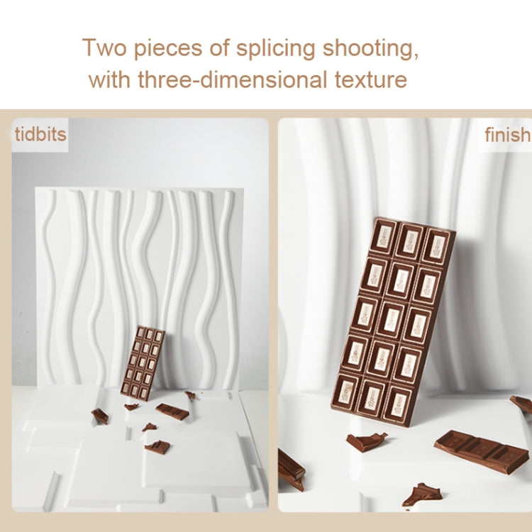 Puntelli per foto di sfondo per riprese 3D stereo in materiale PVC, 50 x 50 cm, D081 Waves White, D094 European -style White, D095 Square Brick White, D105 Ripple White, D133 Cook White, D137 Simple White