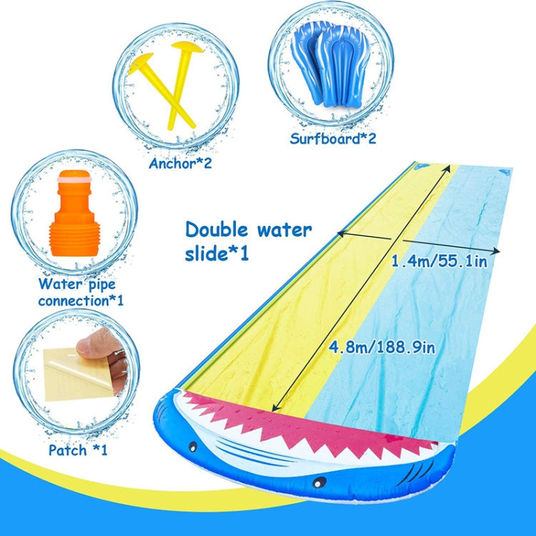 Giochi d'acqua all'aperto del parco del prato inglese dello scivolo dello squalo dello spruzzo d'acqua del PVC, With Surfboard, Without Surfboard