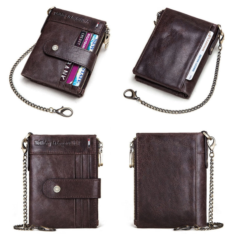 HUMERPAUL BP896 RFID Spazzola antifurto Portafoglio in pelle con doppia cerniera Portafoglio multi-card da uomo, BP896 Black, BP896 Dark Brown, BP896 Brown