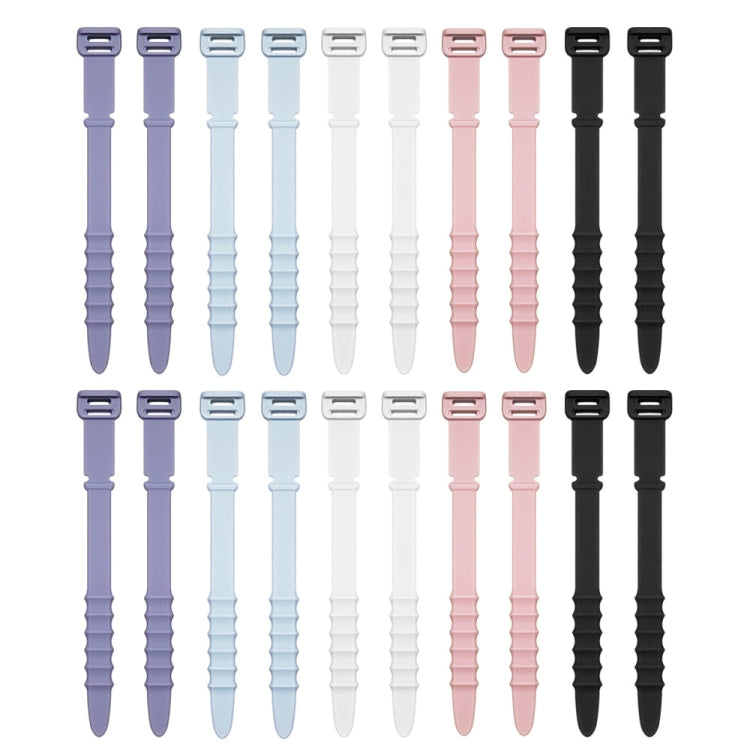 Set 20 avvolgitori cavi in silicone colorati