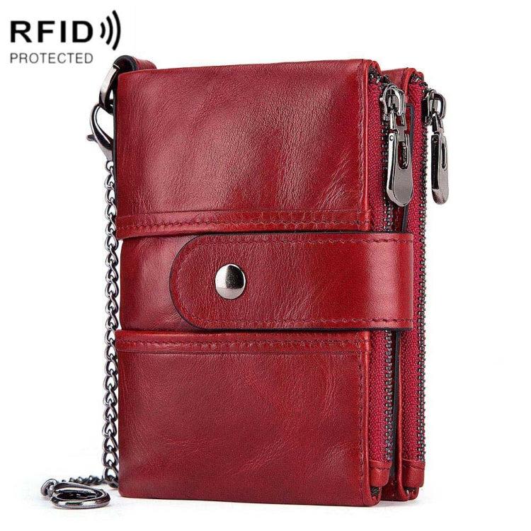 Portafoglio antifurto RFID in pelle con cerniera 15x10x5cm