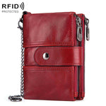 BP804 Portafoglio antifurto RFID Portamonete multifunzionale con cerniera retrò per il tempo libero, BP804 Red, BP804 Khaki, BP804 Blue, BP804 Black, BP804 Brown