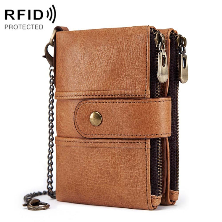 BP804 Portafoglio antifurto RFID Portamonete multifunzionale con cerniera retrò per il tempo libero, BP804 Red, BP804 Khaki, BP804 Blue, BP804 Black, BP804 Brown