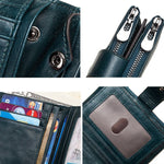 BP804 Portafoglio antifurto RFID Portamonete multifunzionale con cerniera retrò per il tempo libero, BP804 Red, BP804 Khaki, BP804 Blue, BP804 Black, BP804 Brown