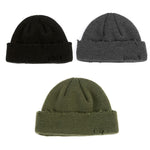 Cappello lavorato a maglia da mendicante strappato Cappello di lana autunno e inverno punk, Green, Black, Grey