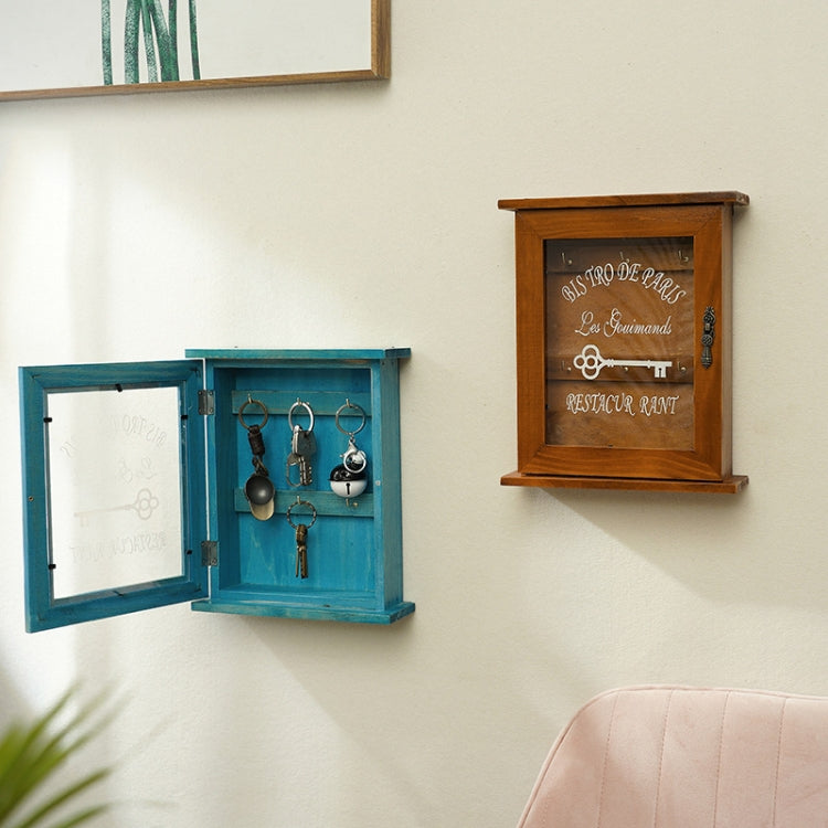 Scatola porta chiavi da appendere alla parete in legno, specifiche:, Old Colors, Blue, Old with 3 Seamless Nails, Blue with 3 Seamless Nails