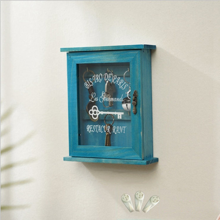 Scatola porta chiavi da appendere alla parete in legno, specifiche:, Old Colors, Blue, Old with 3 Seamless Nails, Blue with 3 Seamless Nails