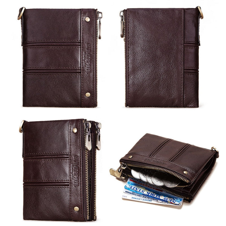 HUMERPAULBP926 RFID Anti-Magnetic Portafoglio Uomo Doppia Cerniera Portamonete, BP926 Khaki, BP926 Brown