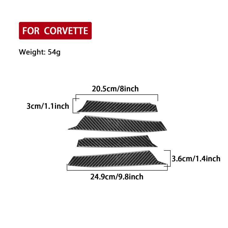 Striscia decorativa per fanali posteriori per Chevrolet Corvette C8, 4 pezzi/set