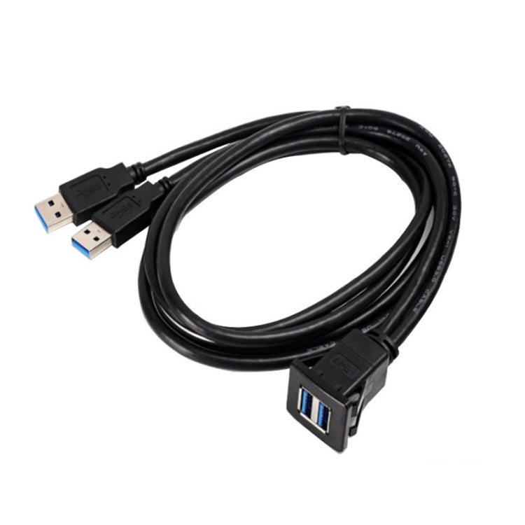 RF-56 Dual-port USB3.0 cavo impermeabile cavo auto cruscotto audio linea di estensione, lunghezza cavo: 1 m, Dashboard Audio Extension Line