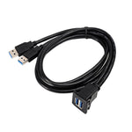 RF-56 Dual-port USB3.0 cavo impermeabile cavo auto cruscotto audio linea di estensione, lunghezza cavo: 1 m, Dashboard Audio Extension Line