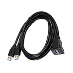 RF-56 Dual-port USB3.0 cavo impermeabile cavo auto cruscotto audio linea di estensione, lunghezza cavo: 1 m, Dashboard Audio Extension Line
