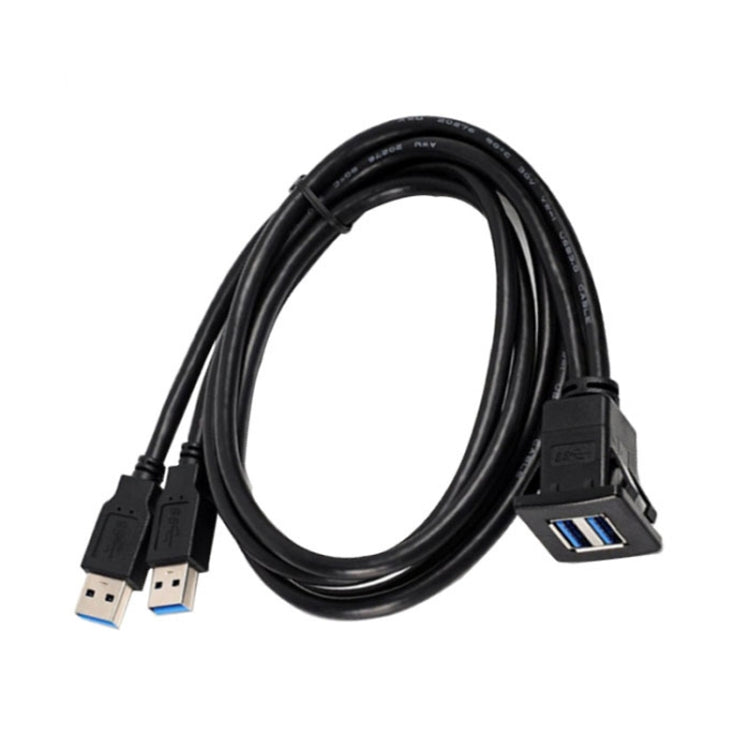 RF-56 Dual-port USB3.0 cavo impermeabile cavo auto cruscotto audio linea di estensione, lunghezza cavo: 1 m, Dashboard Audio Extension Line