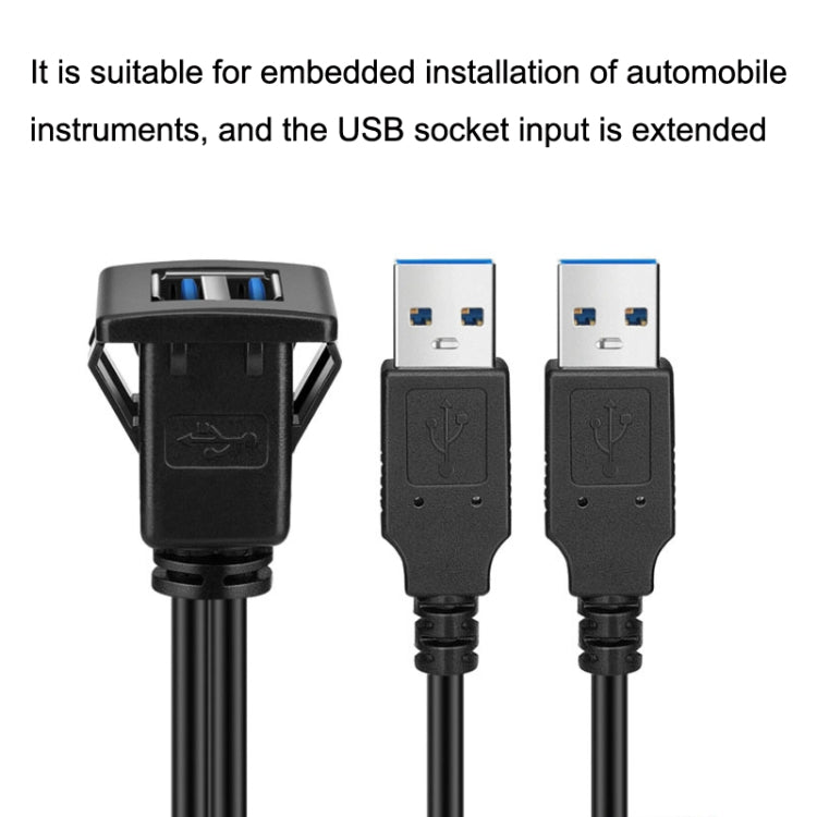 RF-56 Dual-port USB3.0 cavo impermeabile cavo auto cruscotto audio linea di estensione, lunghezza cavo: 1 m, Dashboard Audio Extension Line