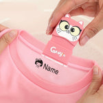 10 PCS Sigillo di abbigliamento per bambini Nome dello studente dell'asilo Sigillo fotosensibile, Green, Pink