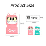 10 PCS Sigillo di abbigliamento per bambini Nome dello studente dell'asilo Sigillo fotosensibile, Green, Pink