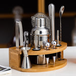 Set di shaker per barra con base in legno a semicerchio BY-F12, specifiche:, 350ml, 550ml, 700ml, 750ml