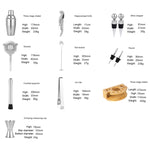 Set di shaker per barra con base in legno a semicerchio BY-F12, specifiche:, 350ml, 550ml, 700ml, 750ml
