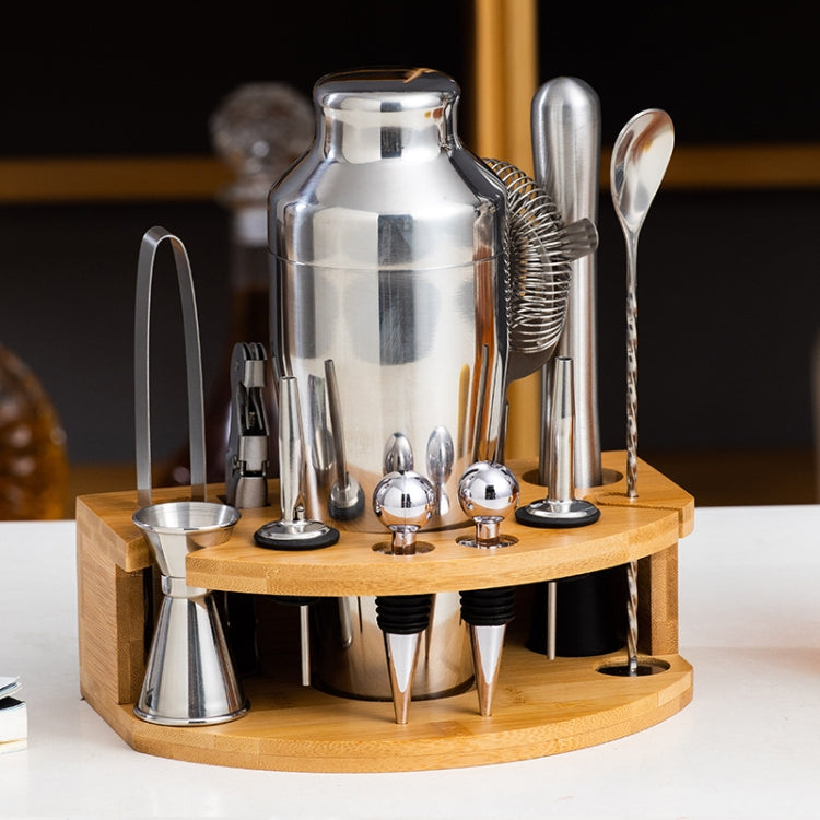 Set di shaker per barra con base in legno a semicerchio BY-F12, specifiche:, 350ml, 550ml, 700ml, 750ml