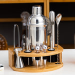 Set di shaker per barra con base in legno a semicerchio BY-F12, specifiche:, 350ml, 550ml, 700ml, 750ml