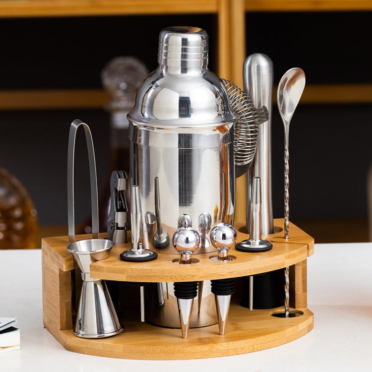 Set di shaker per barra con base in legno a semicerchio BY-F12, specifiche:, 350ml, 550ml, 700ml, 750ml