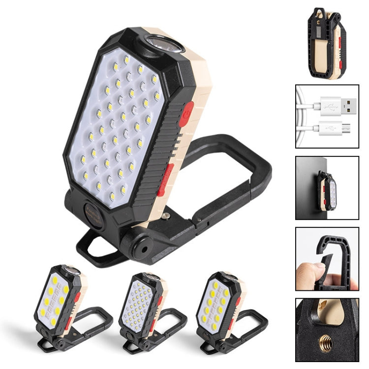 Luce da lavoro COB ricaricabile USB con gancio e magnete