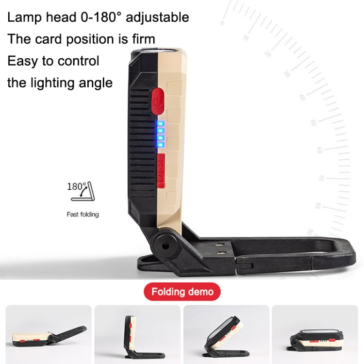 Luce da lavoro COB ricaricabile USB con gancio e magnete
