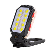Luce da lavoro COB ricaricabile USB con gancio e magnete