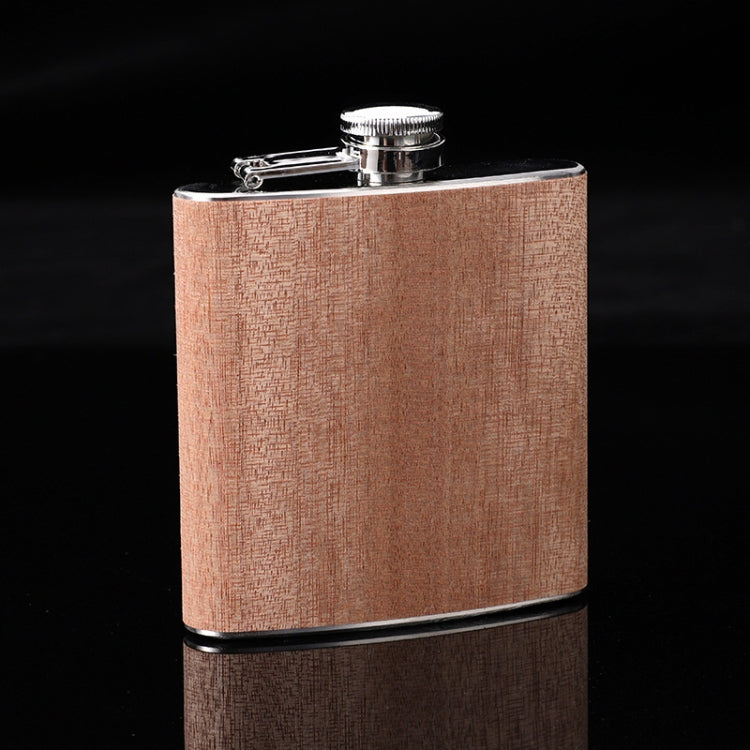 Fiaschetta in acciaio inox 6 once con rivestimento legno