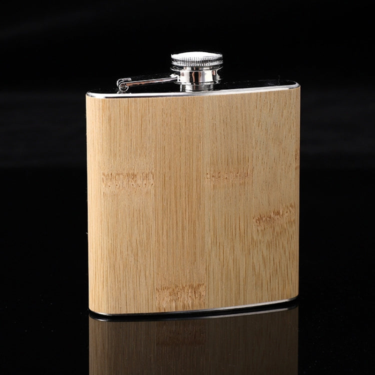 Fiaschetta per anca in pelle di legno da 6 once Flacone per alcol da vino whisky in acciaio inossidabile, Style 1, Style 2, Style 3, Style 4, Style 5