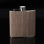 Fiaschetta per anca in pelle di legno da 6 once Flacone per alcol da vino whisky in acciaio inossidabile, Style 1, Style 2, Style 3, Style 4, Style 5