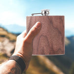 Fiaschetta per anca in pelle di legno da 6 once Flacone per alcol da vino whisky in acciaio inossidabile, Style 1, Style 2, Style 3, Style 4, Style 5
