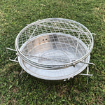 RG_011 Griglia per barbecue pieghevole rotonda in acciaio inossidabile per esterni, dimensioni:, 22 x 14cm, 30 x 19.5cm
