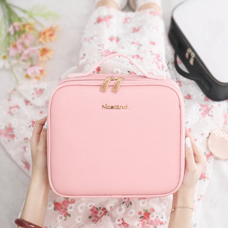 NICELAND TM1060 Grande capacità con borsa per il trucco della lampada portatile, Small Pink, Small Black, Large Pink, Large Black