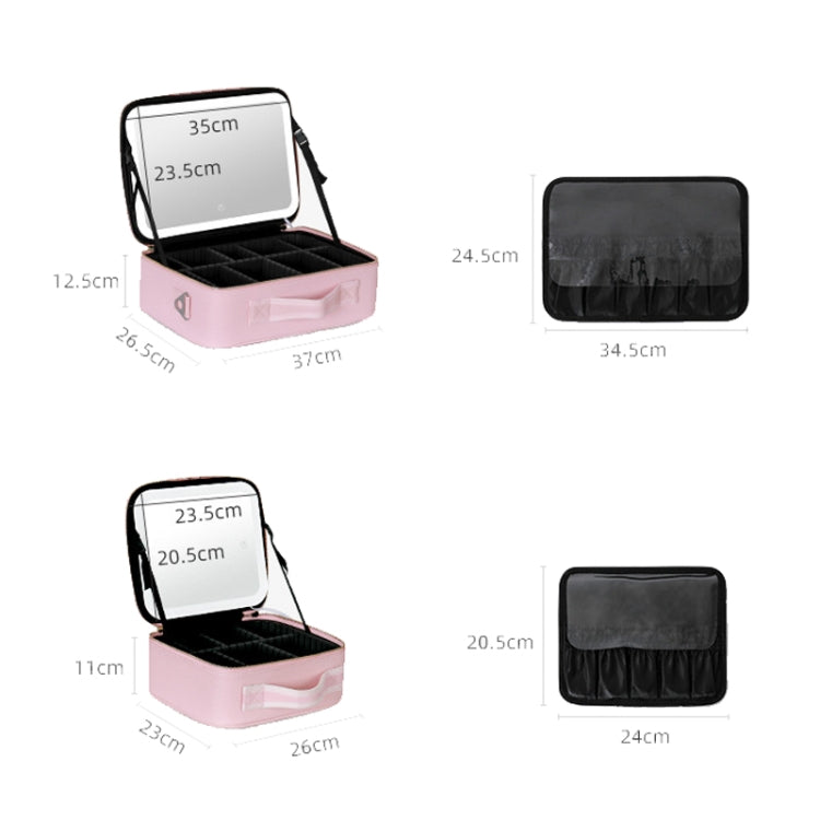 NICELAND TM1060 Grande capacità con borsa per il trucco della lampada portatile, Small Pink, Small Black, Large Pink, Large Black