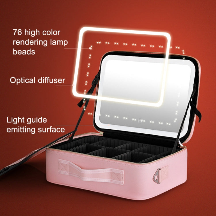 NICELAND TM1060 Grande capacità con borsa per il trucco della lampada portatile, Small Pink, Small Black, Large Pink, Large Black