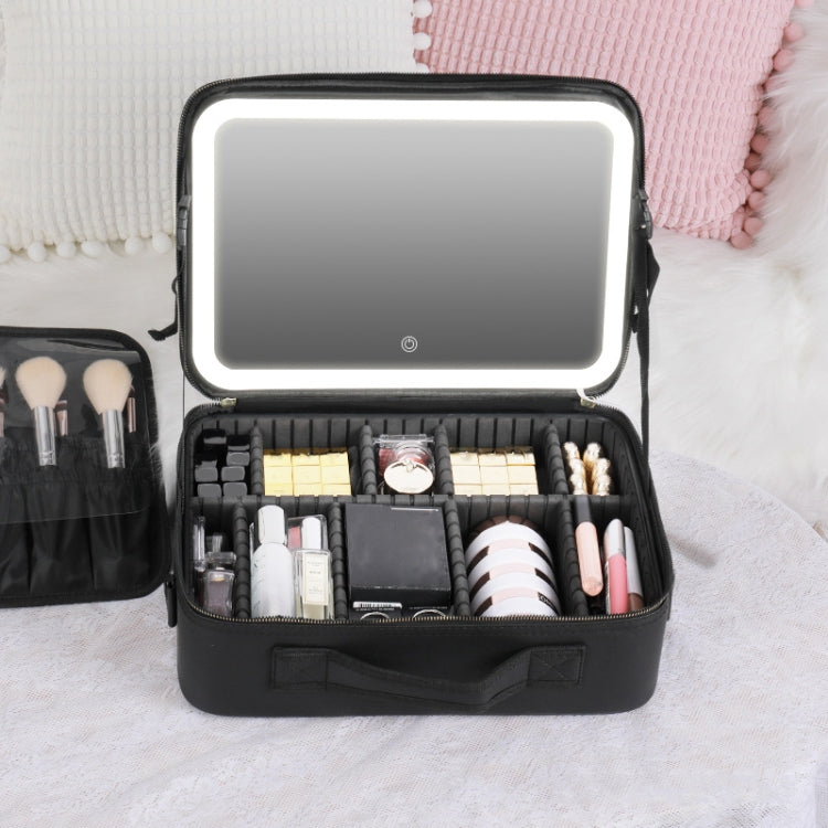 NICELAND TM1060 Grande capacità con borsa per il trucco della lampada portatile, Small Pink, Small Black, Large Pink, Large Black
