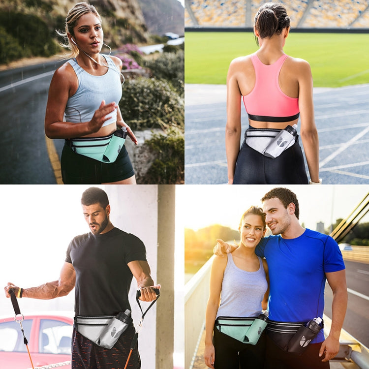PUÒ FLY YIPINU Marsupio portaoggetti per cellulare con bottiglia d'acqua per fitness all'aperto, Black, Green, Silver