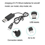 Cavo di ricarica USB da 10 pezzi 3,7 V 350 mAh presa aria-aria senza protezione per drone