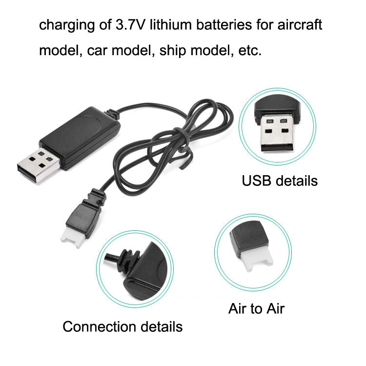 Cavo di ricarica USB da 10 pezzi 3,7 V 350 mAh presa aria-aria senza protezione per drone