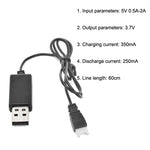 Cavo di ricarica USB da 10 pezzi 3,7 V 350 mAh presa aria-aria senza protezione per drone