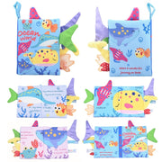 Tail Cloth Book Baby Enlightenment 3D Early Education Libro di stoffa, Ocean, Jungle, Dinosaur, Tropical Rain Forest, Mermaid, Farm, Black and Yellow Ainmal, Black and White Jungle, Black and White Farm
