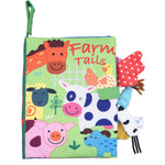 Tail Cloth Book Baby Enlightenment 3D Early Education Libro di stoffa, Ocean, Jungle, Dinosaur, Tropical Rain Forest, Mermaid, Farm, Black and Yellow Ainmal, Black and White Jungle, Black and White Farm